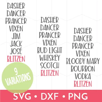 Dasher Dancer Prancer Vixen Booze Bundle