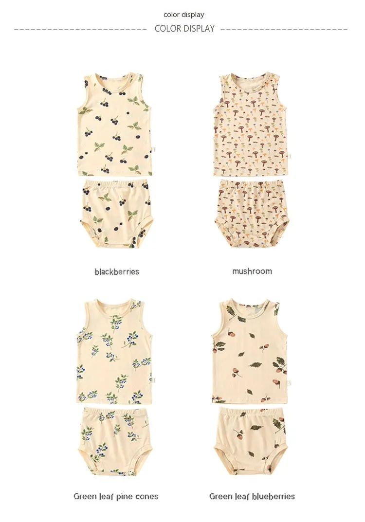Earthy Summer Cotton Vest and Shorts (4 design options)