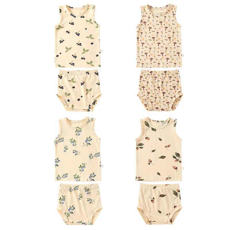 Earthy Summer Cotton Vest and Shorts (4 design options)