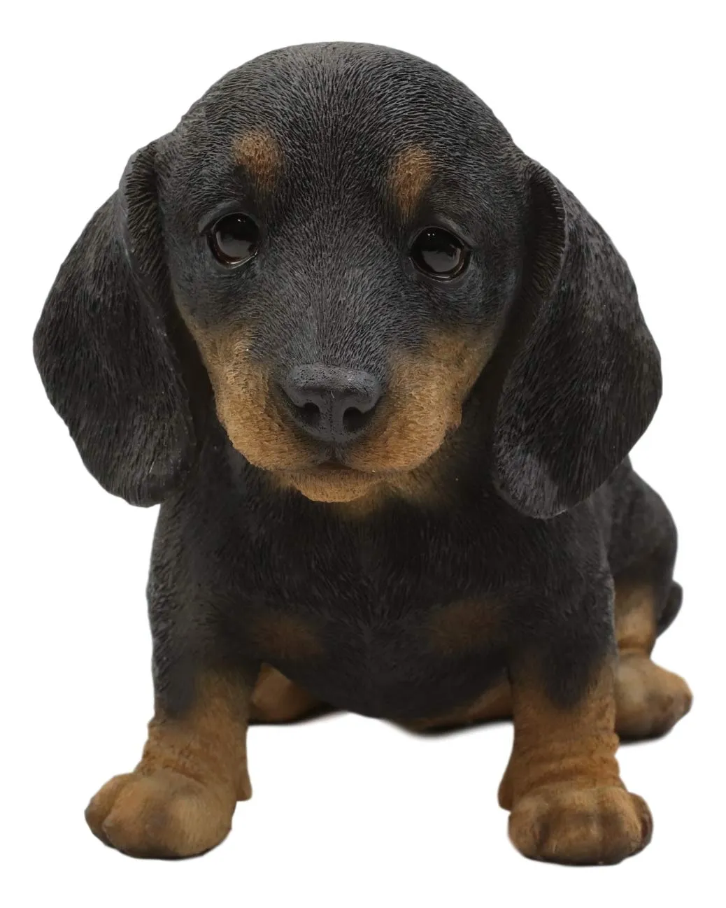 Ebros Realistic Black And Tan Dachshund Puppy Statue 8"L Schnitzel Sausage Wiener Dog