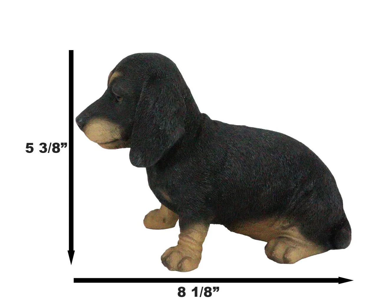Ebros Realistic Black And Tan Dachshund Puppy Statue 8"L Schnitzel Sausage Wiener Dog