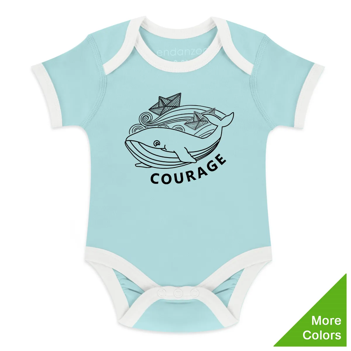 Endanzoo Organic Short Sleeve Bodysuit - Whale Courage