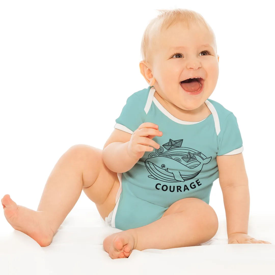 Endanzoo Organic Short Sleeve Bodysuit - Whale Courage