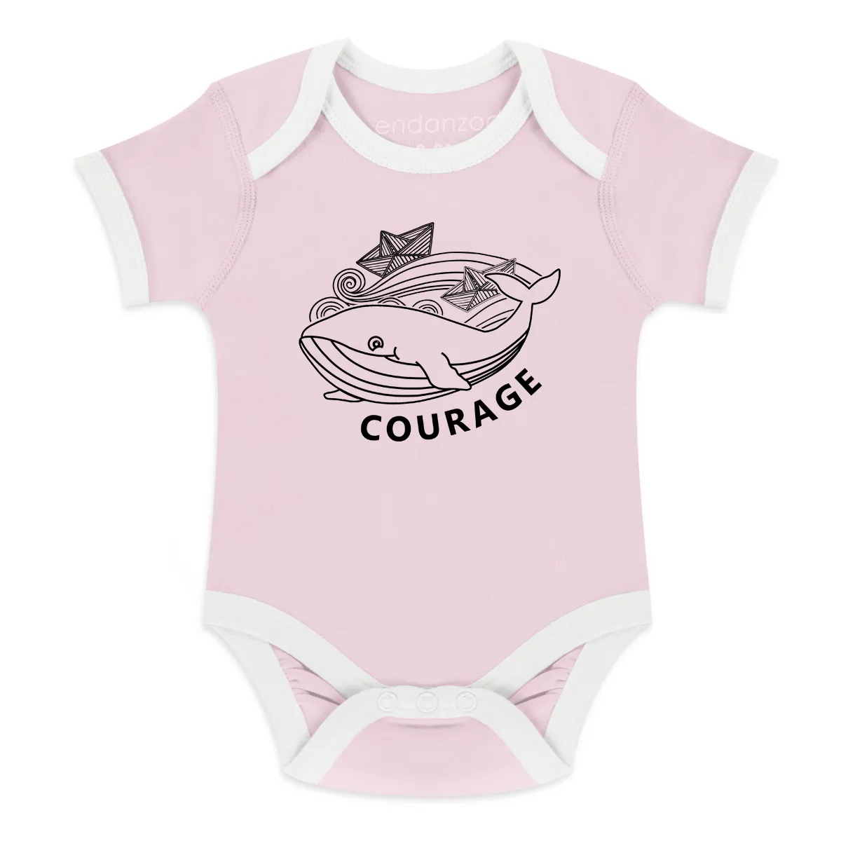 Endanzoo Organic Short Sleeve Bodysuit - Whale Courage