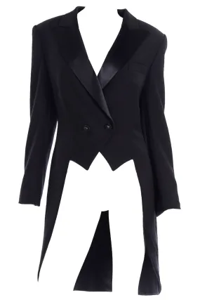 Escada Margaretha Ley Vintage Black Cutaway Tuxedo Coat
