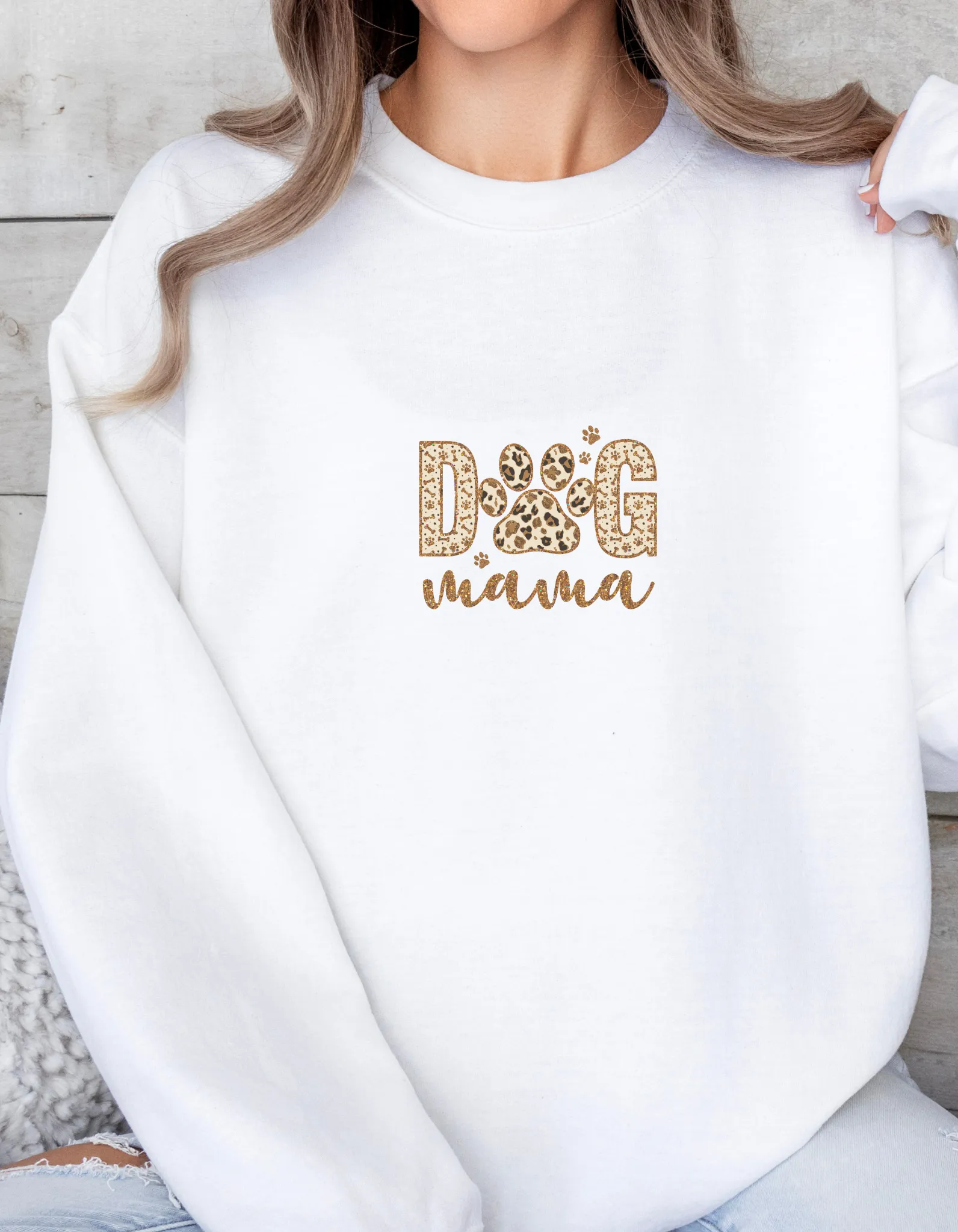 Fashionable Dog Mama Sweatshirt- Oversized Crewneck Sweatshirt for Dog Lovers, Pet Owner Gifts, Christmas Sweater, Gift for Her