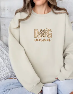 Fashionable Dog Mama Sweatshirt- Oversized Crewneck Sweatshirt for Dog Lovers, Pet Owner Gifts, Christmas Sweater, Gift for Her