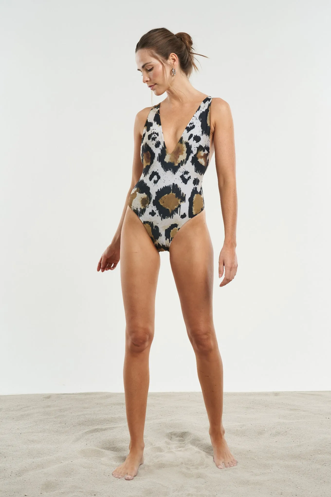Felina Reversible Deep V One Piece Swimsuit