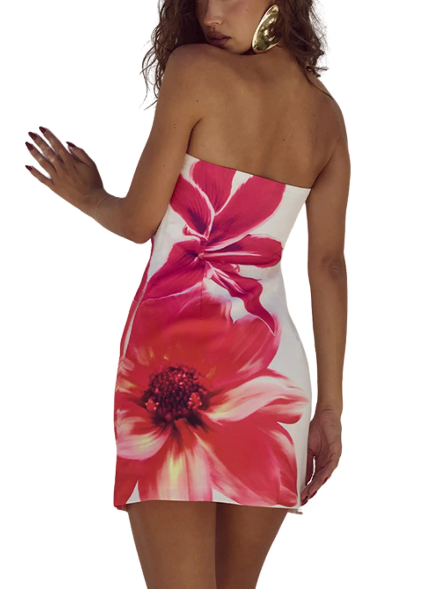 Flytonn-Christmas Outfits New Year's Eve Dress Night Out Club Dresses cute winter outfits Gracen Large Floral Mini Dress