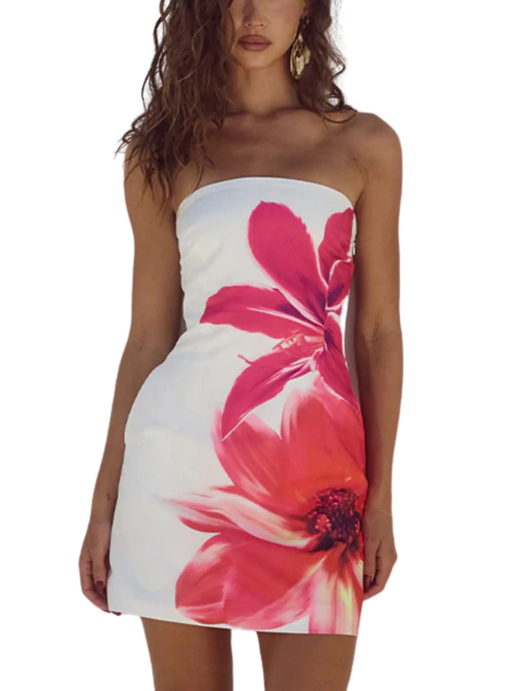 Flytonn-Christmas Outfits New Year's Eve Dress Night Out Club Dresses cute winter outfits Gracen Large Floral Mini Dress