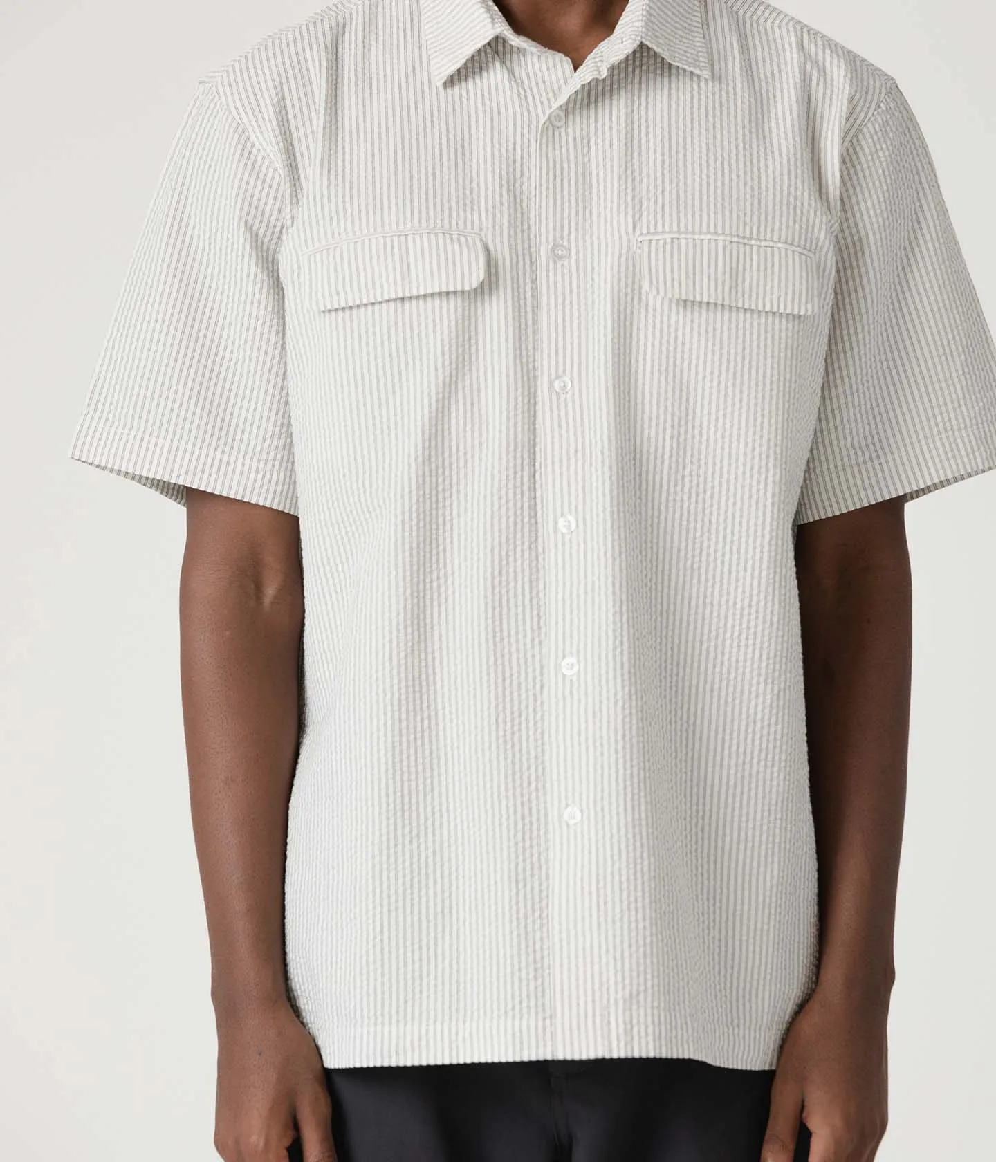 Former-  Broadcast Seersucker SS Shirt