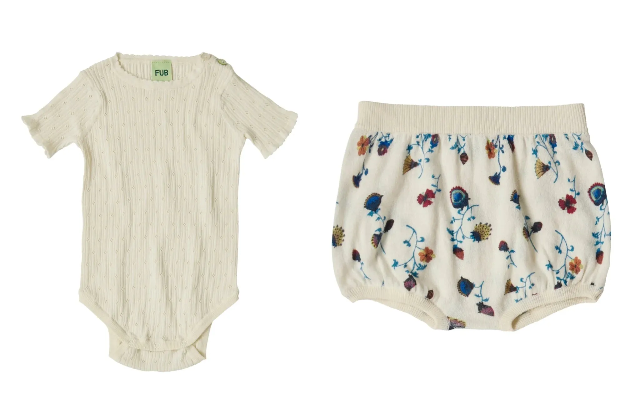FUB Pointelle Bodysuit   Flower Bloomer Set