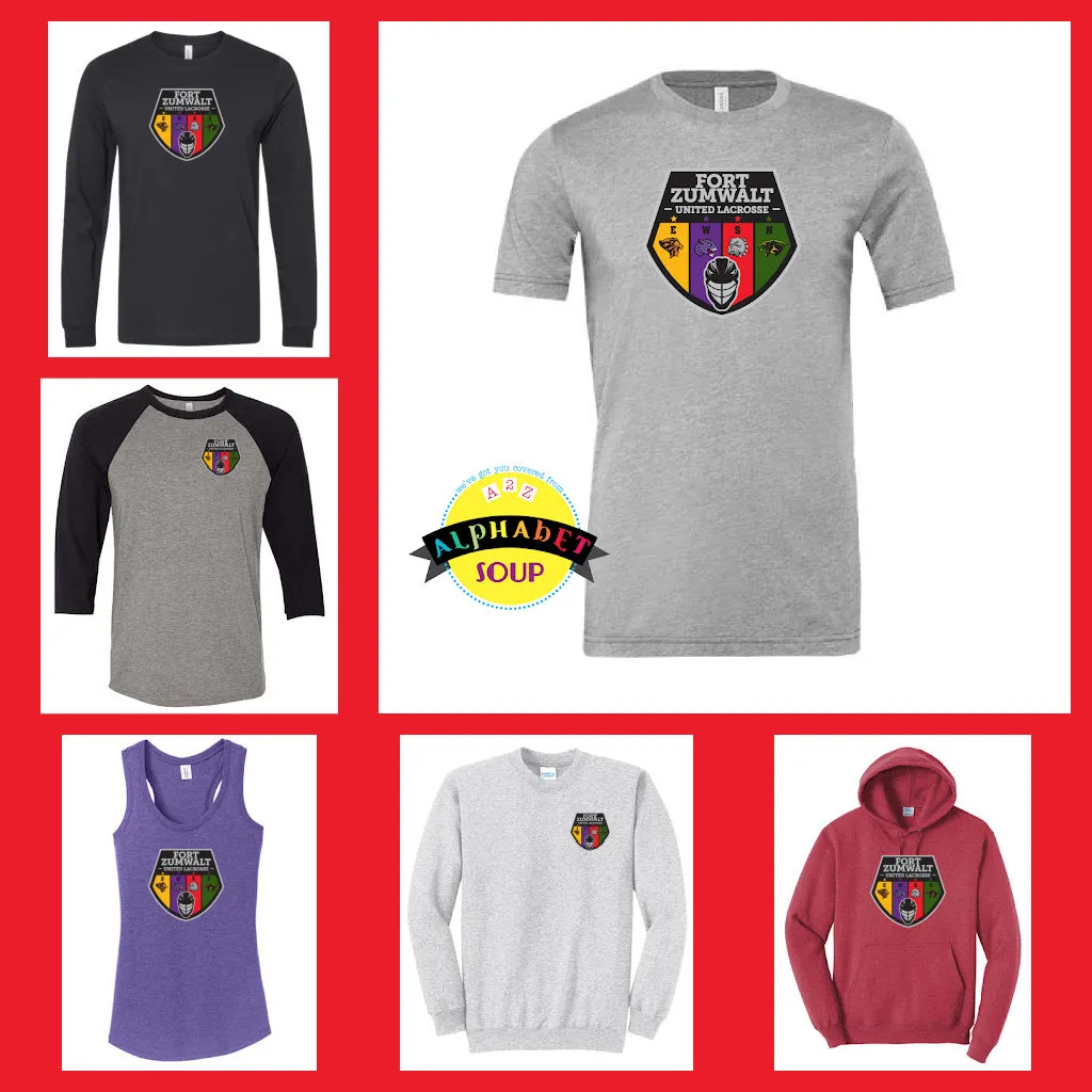FZ United Boys Lacrosse Logo Design On Adult and Youth Tees And Sweatshirts