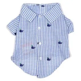 Gingham Whales Dog Shirt