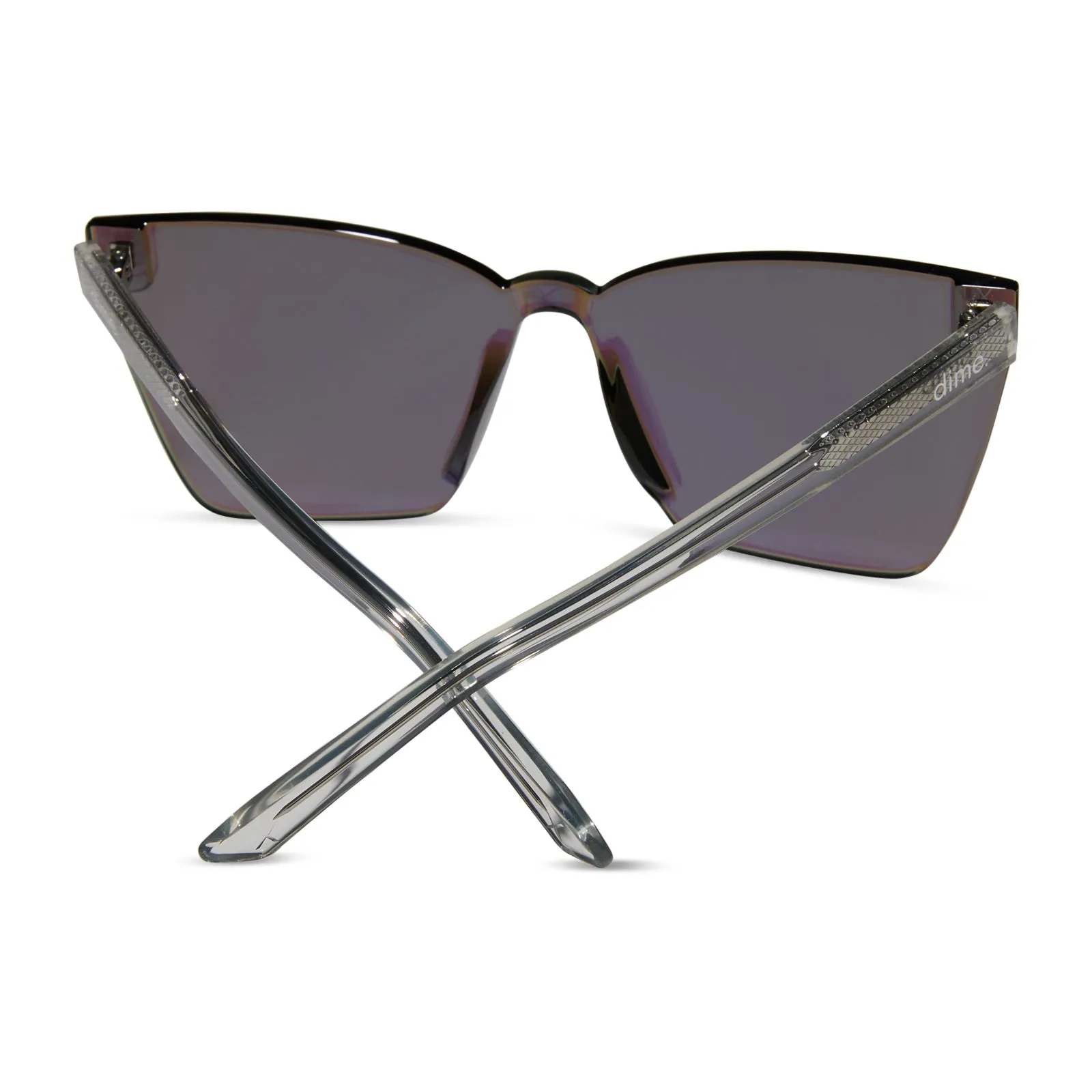 glendale - crystal clear   cyan mirror sunglasses
