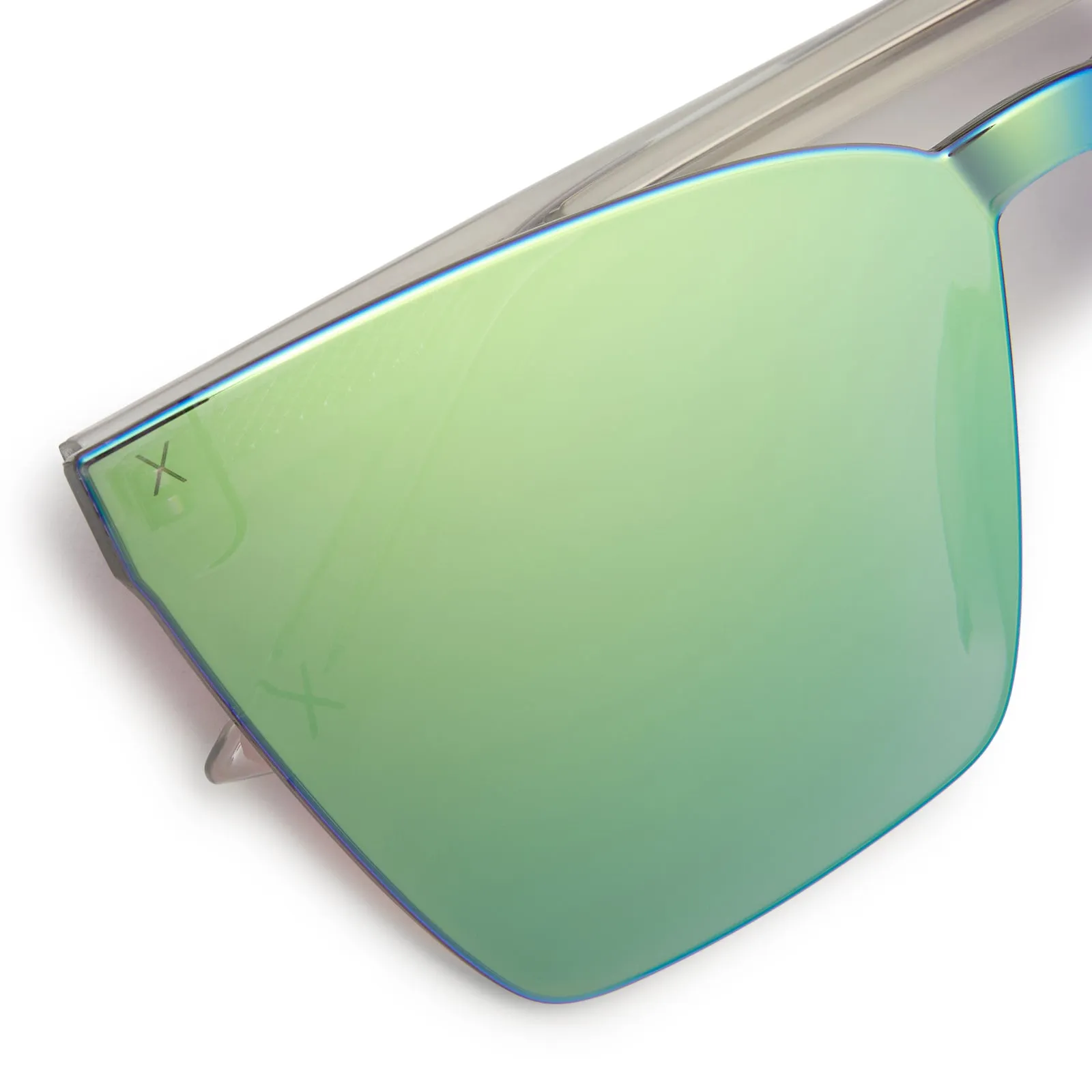 glendale - crystal clear   cyan mirror sunglasses