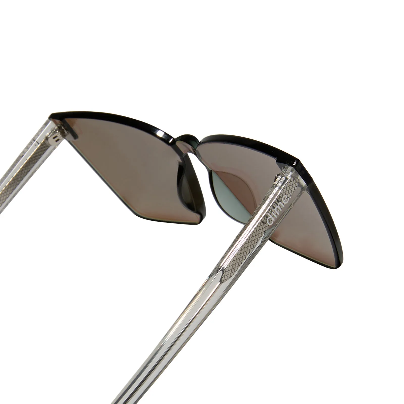 glendale - crystal clear   cyan mirror sunglasses