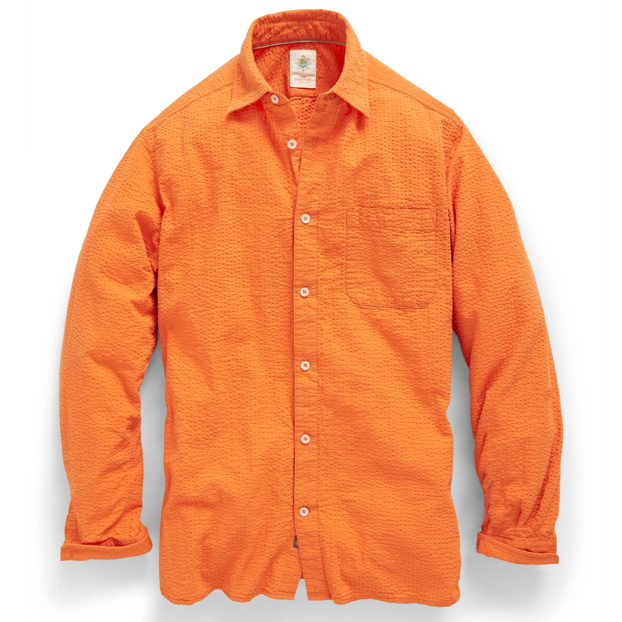 Gregale Long-Sleeve Solid Seersucker Shirt