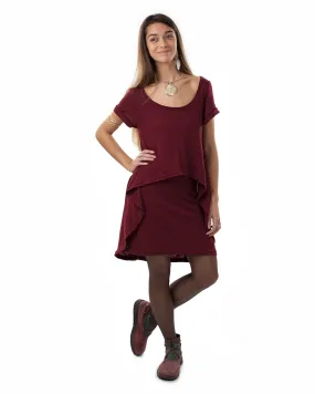 Half Moon Dress Wine Red