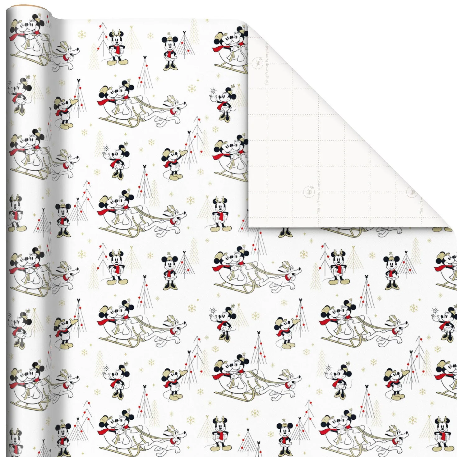 Hallmark Disney Mickey & Minnie With Pluto Christmas Wrapping Paper, 70 sq. ft.