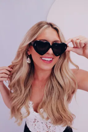 Heart Eyes For You Sunglasses - Black