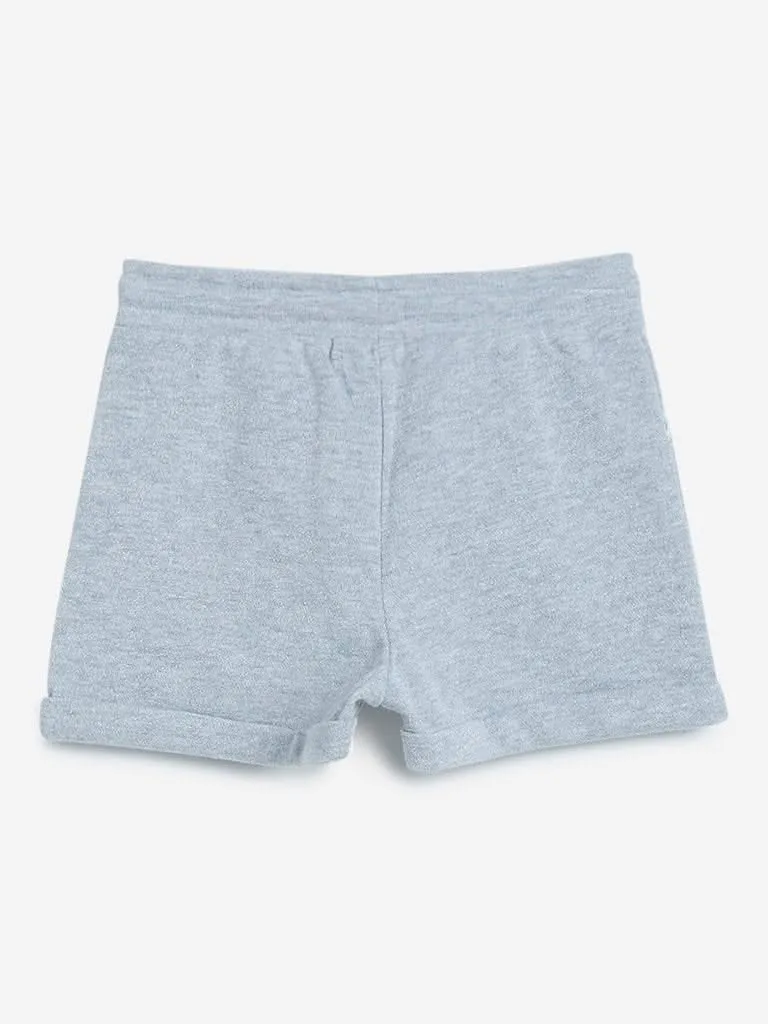 HOP Kids Grey Shimmer Detailed Shorts