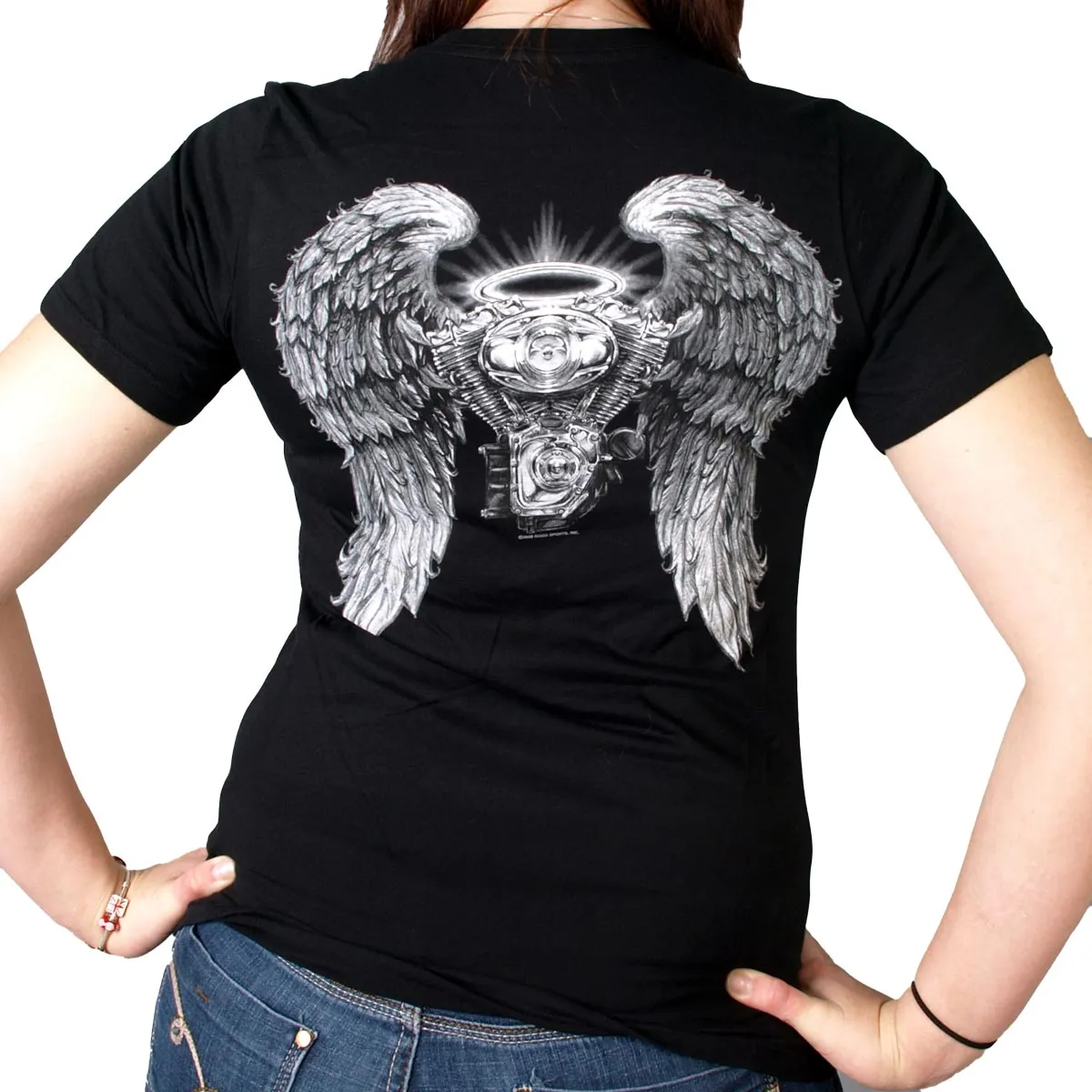 Hot Leathers GLD1040 Women's Asphalt Angel Double Sided Print Full Cut