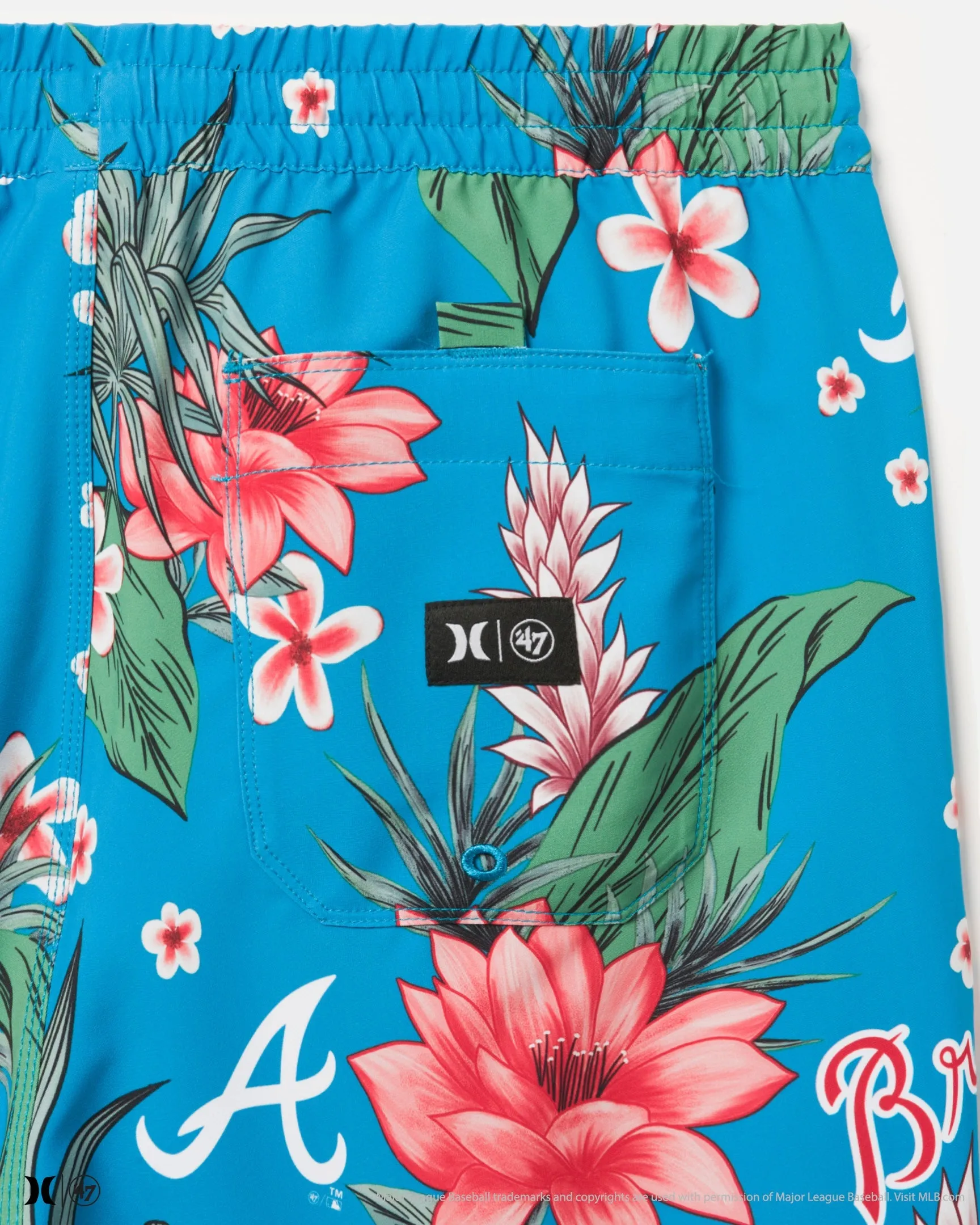 Hurley X 47 Atlanta Braves Cannonball Tropics Volley Boardshorts 17"