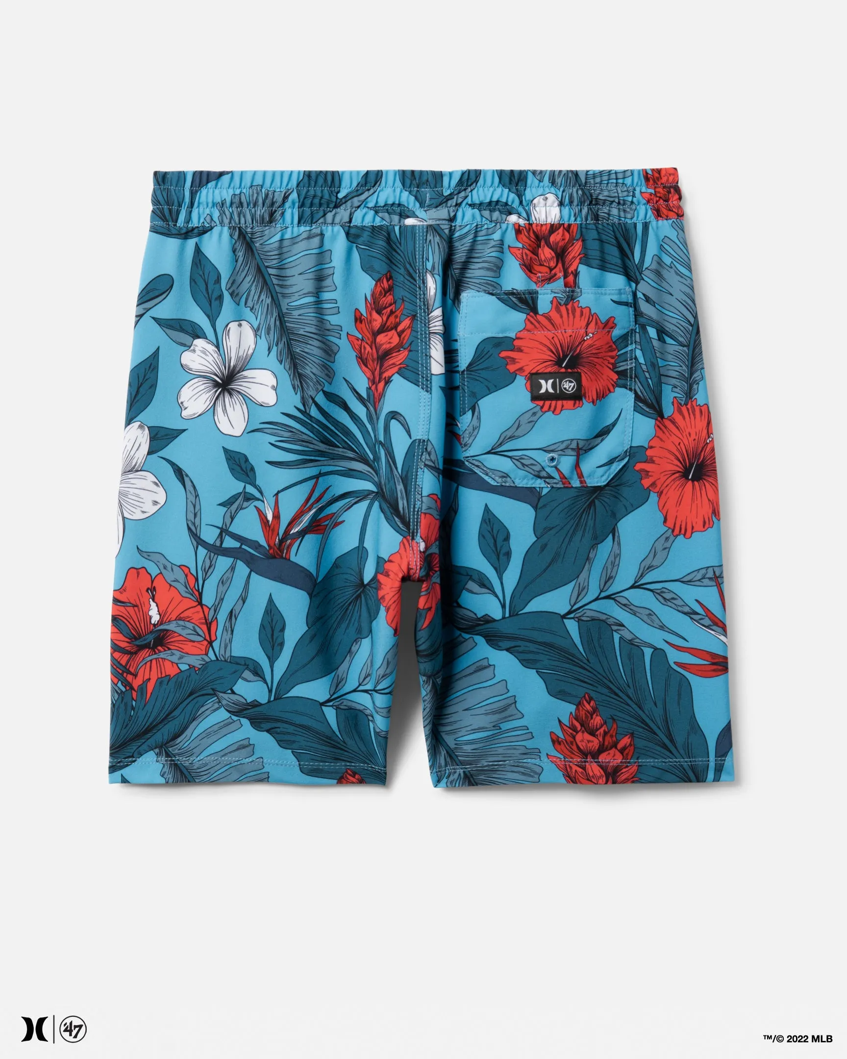 Hurley X 47 Miami Marlins Cannonball Paradise Volley Boardshorts 17"