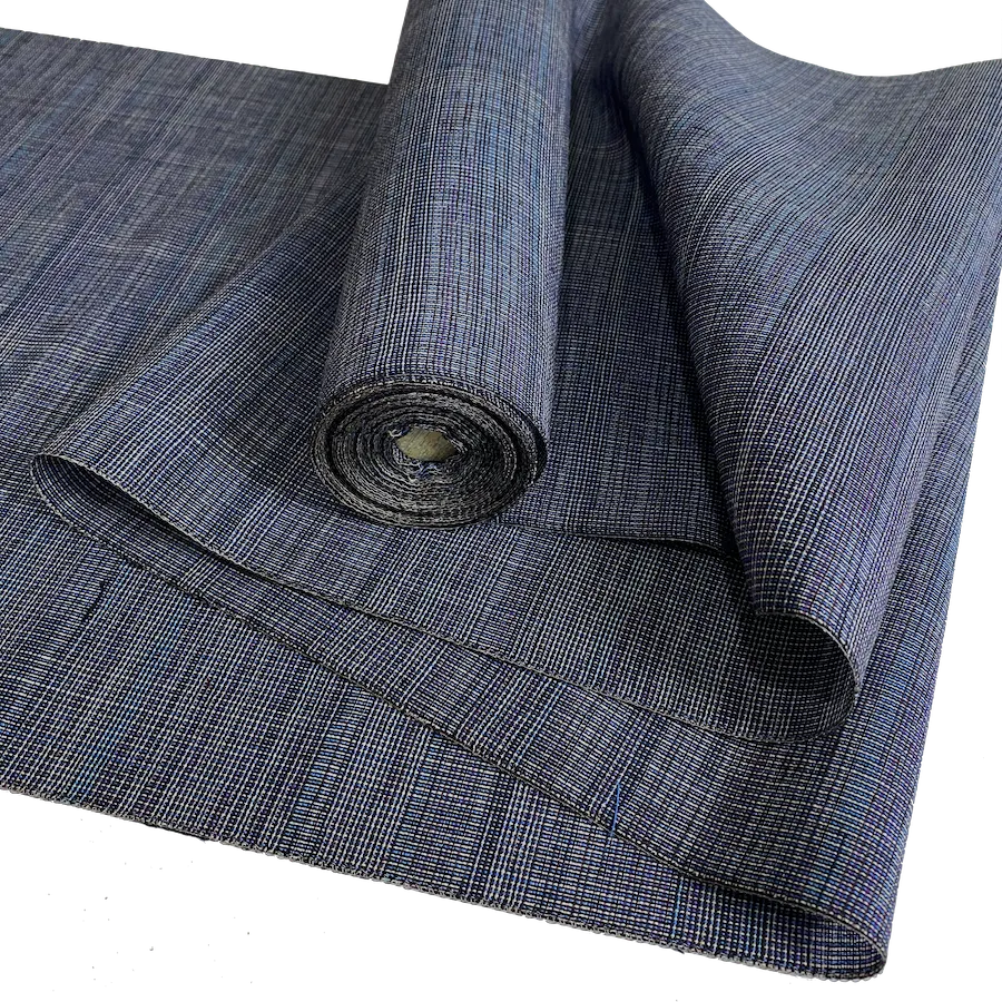 Indigos/Blacks Grid-Weave Melange, Kimono Wool from Japan By the Yard #240