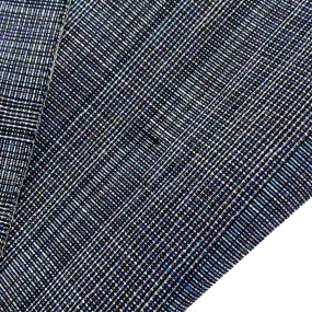 Indigos/Blacks Grid-Weave Melange, Kimono Wool from Japan By the Yard #240