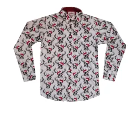 Joe Browns Christmas Reindeer White Poplin Mens Shirt