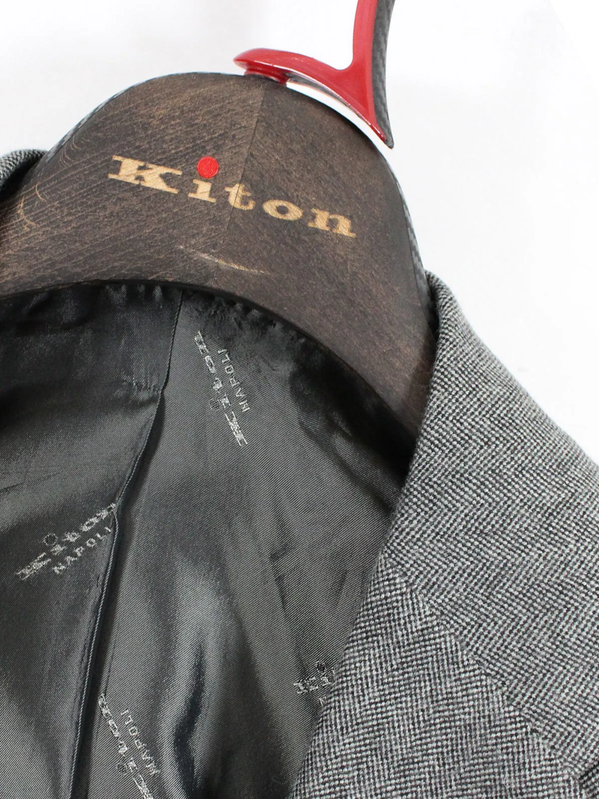 Kiton Cashmere Sport Coat Gray Herringbone - EUR 56/ US 44 R REDUCED SALE