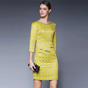 KittenAlarm - Women Office Long Sleeve Bodycon Blazer Work Business Formal Dress Party Dress
