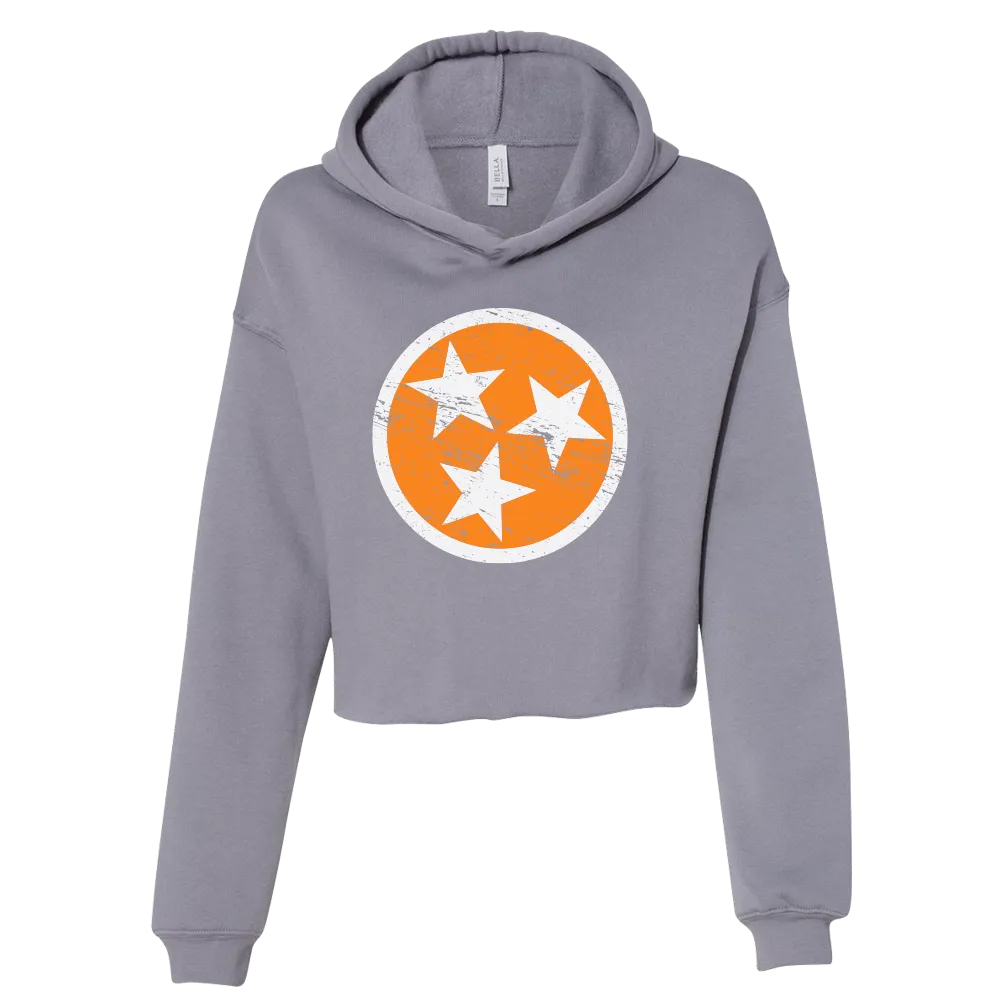 Ladies Tri-Star Cropped Fleece Hoodie