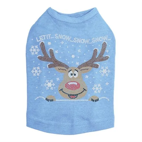 Let it Snow - Red Nose Reindeer Rhinestone Tank - Many Colors