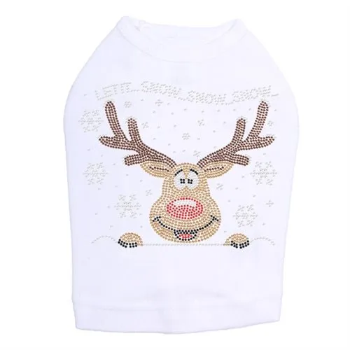 Let it Snow - Red Nose Reindeer Rhinestone Tank - Many Colors