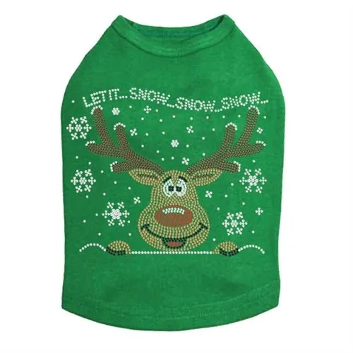 Let it Snow - Red Nose Reindeer Rhinestone Tank - Many Colors