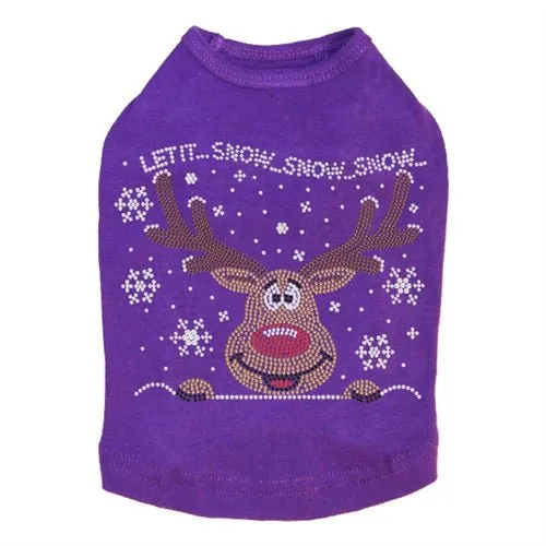 Let it Snow - Red Nose Reindeer Rhinestone Tank - Many Colors