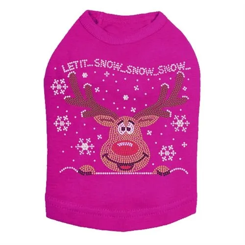 Let it Snow - Red Nose Reindeer Rhinestone Tank - Many Colors