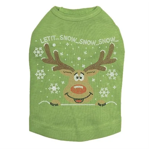 Let it Snow - Red Nose Reindeer Rhinestone Tank - Many Colors