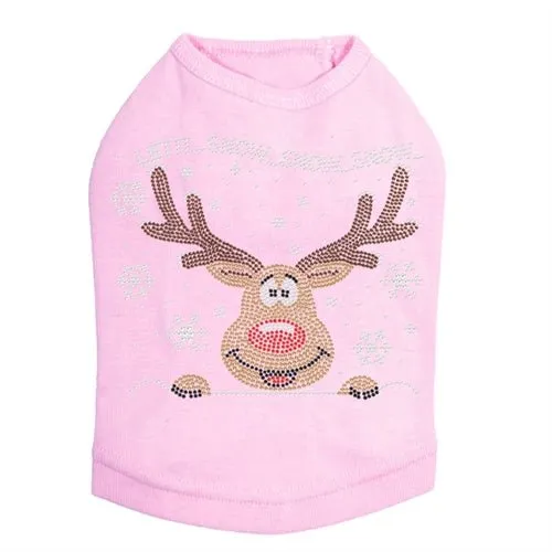 Let it Snow - Red Nose Reindeer Rhinestone Tank - Many Colors