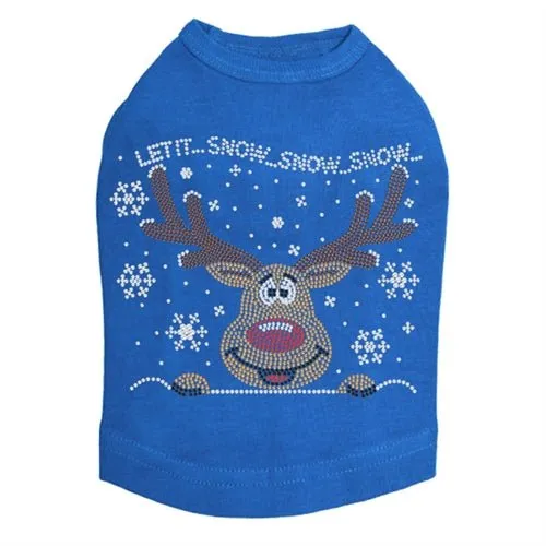 Let it Snow - Red Nose Reindeer Rhinestone Tank - Many Colors