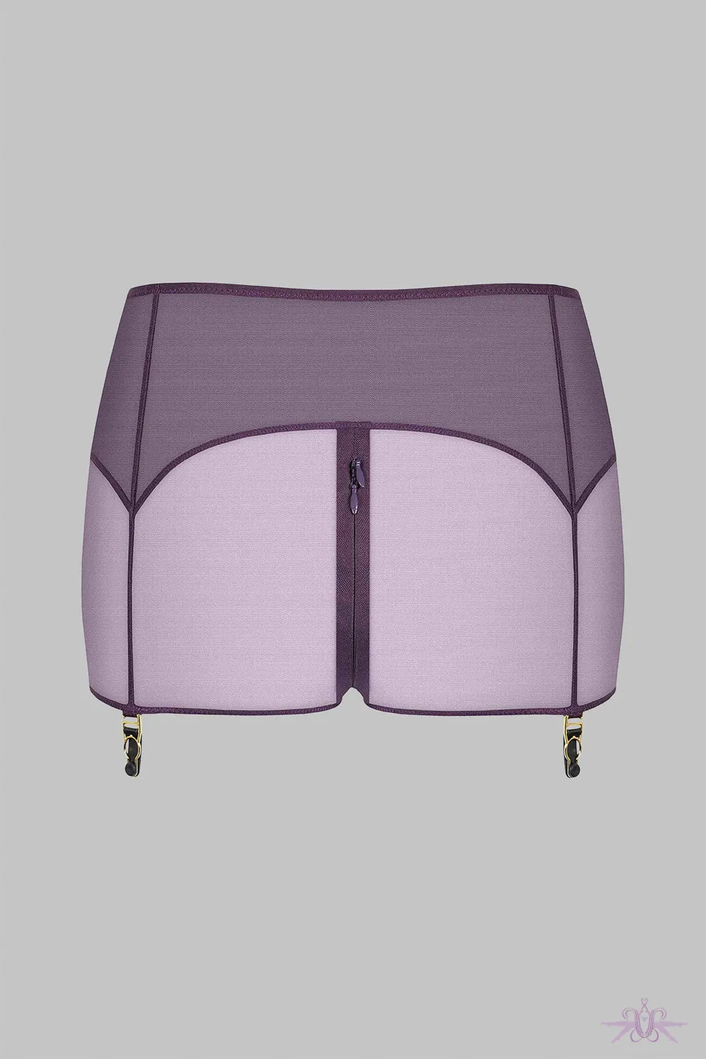 Maison Close L'Amoureuse Violet Orchid Shorty with Suspenders