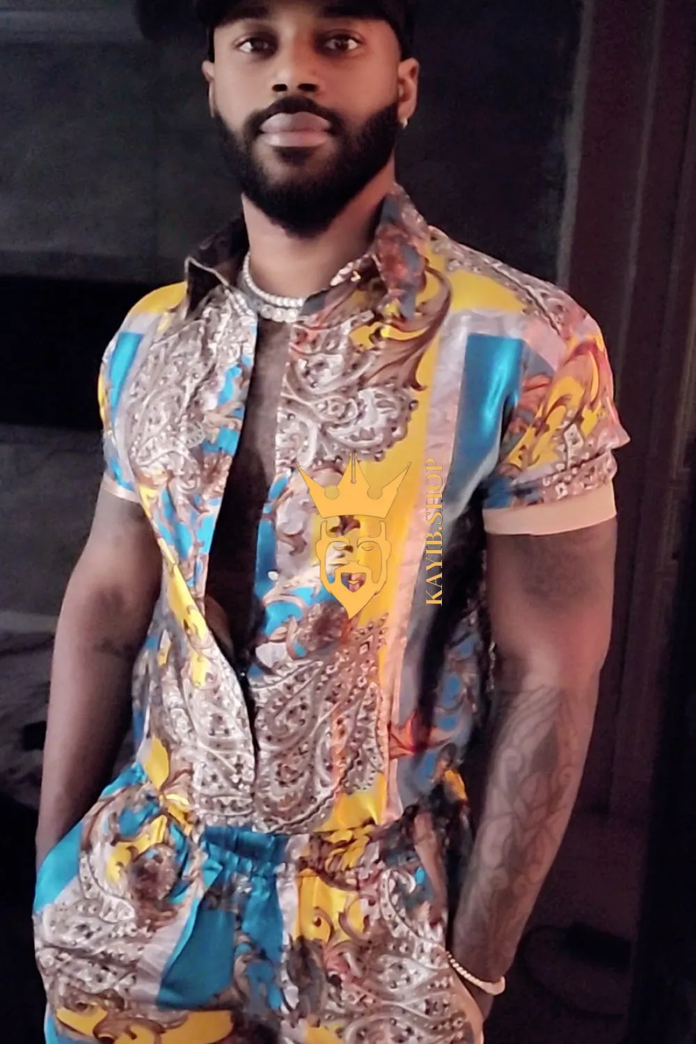 Men's Silk/Satin Shirt Shorts Set - Experience Ultimate Comfort and Embrace Versatility with Moisture-Wicking Technology