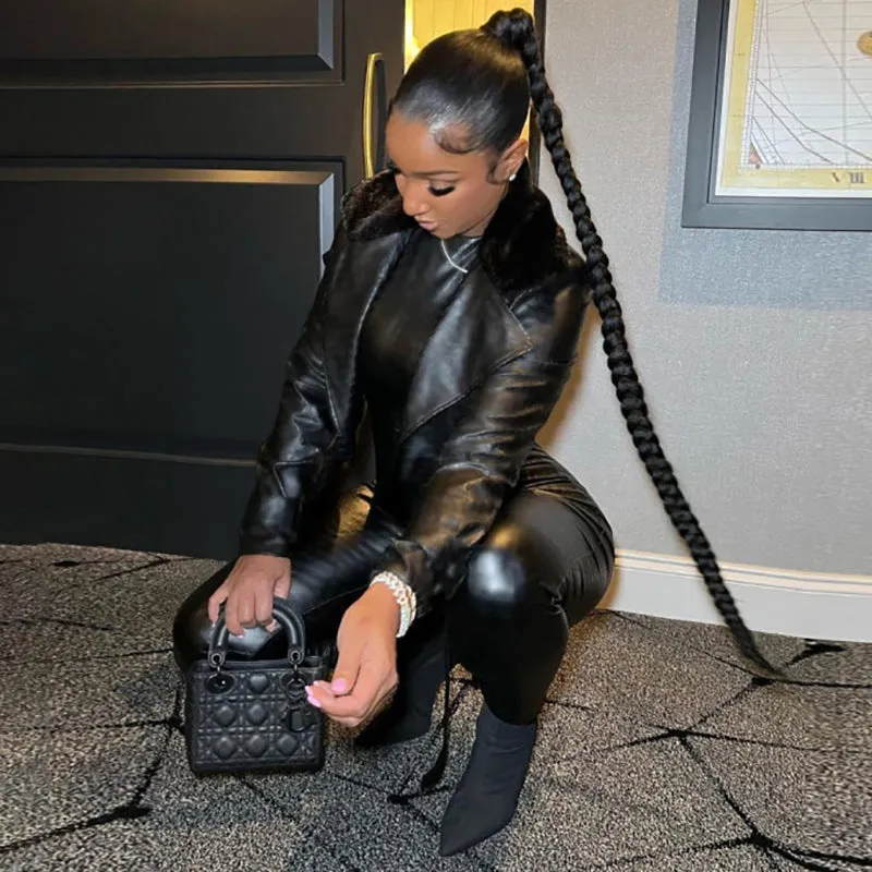 Meow Leather Tight Bodysuit