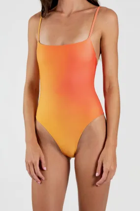 Naranja straight neck One Piece Swimsuit