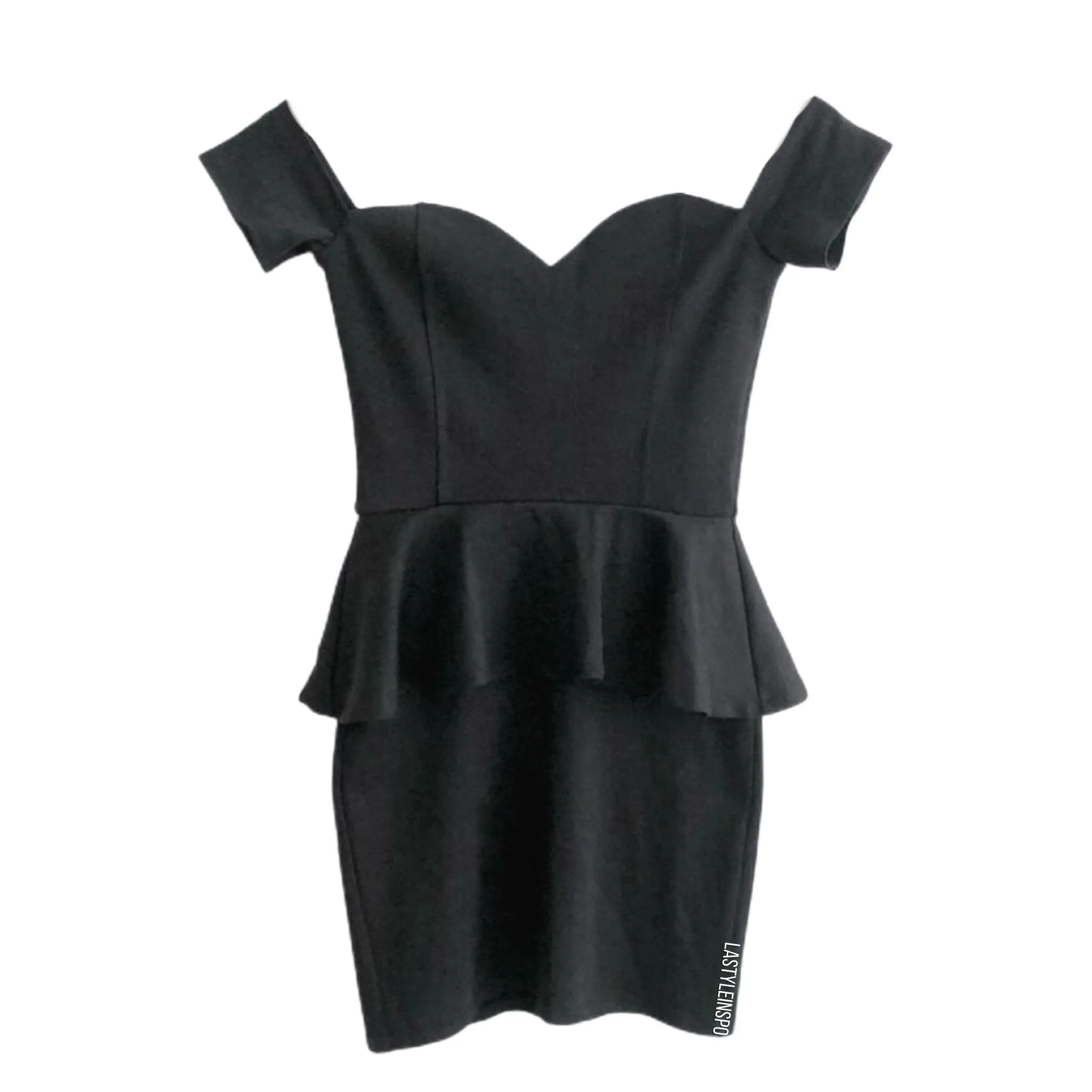 Nasty Gal Hourglass Black Dress Bodycon Ruffle XS