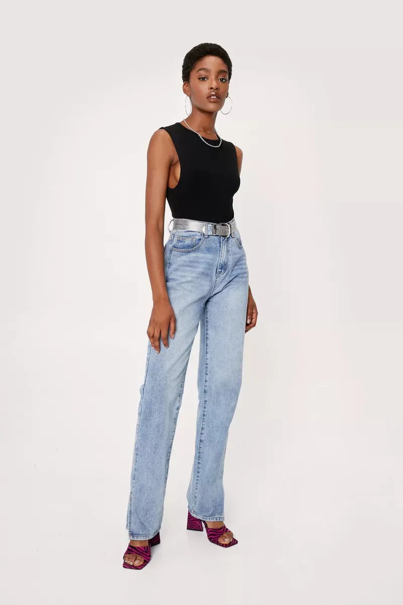 NastyGal Black Crew Neck Drop Armhole Ladies Bodysuit