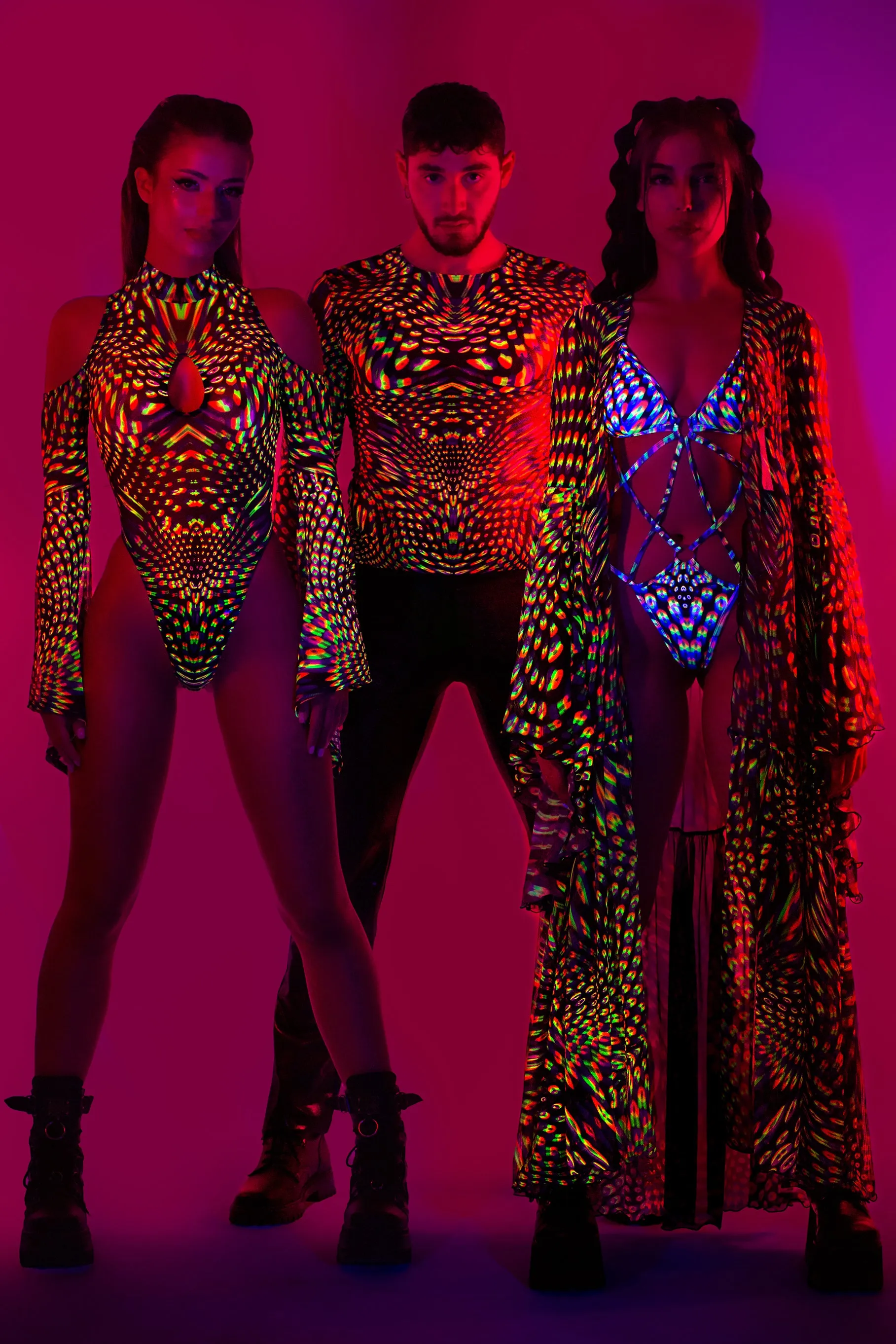 Neon Pulsar Flared Sleeve Bodysuit